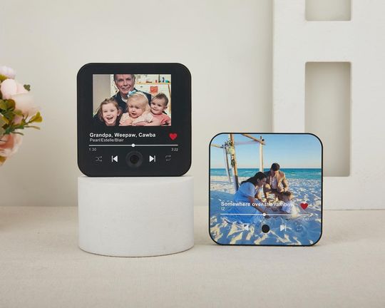 Personalized Magnet Your Photo&Song,Plays Custom Music Fridge Magnet, Custom Photo Collage Fridge Magnets,Photo Music Gift for Her Him
