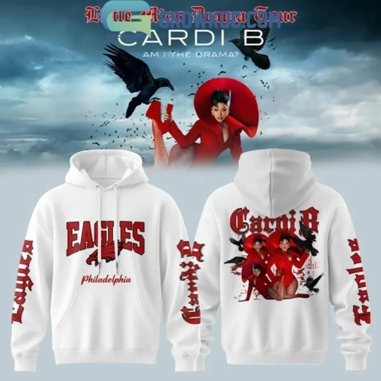 Discover Philadelphia Eagle x Cardi B Little Miss Drama Tour 2026 Hoodie Unisex All Sizes