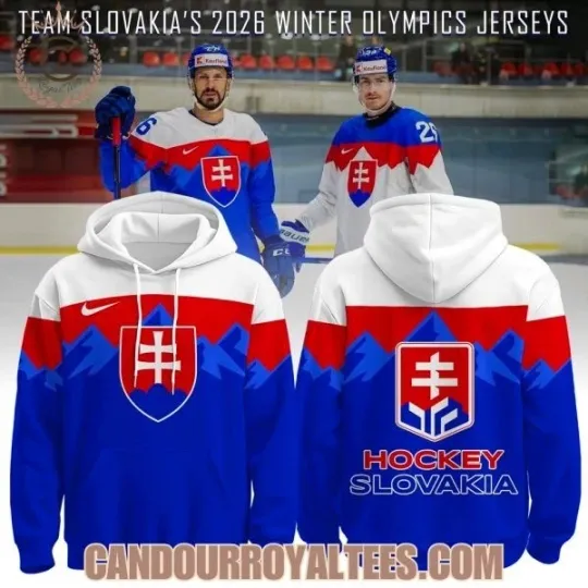 Slovakiaa Hockey 2026 Winter Olympics Hoodie Blue