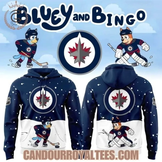 Winnipeg Jet x BlueyDad And Bingo Hoodie Unisex All Sizes