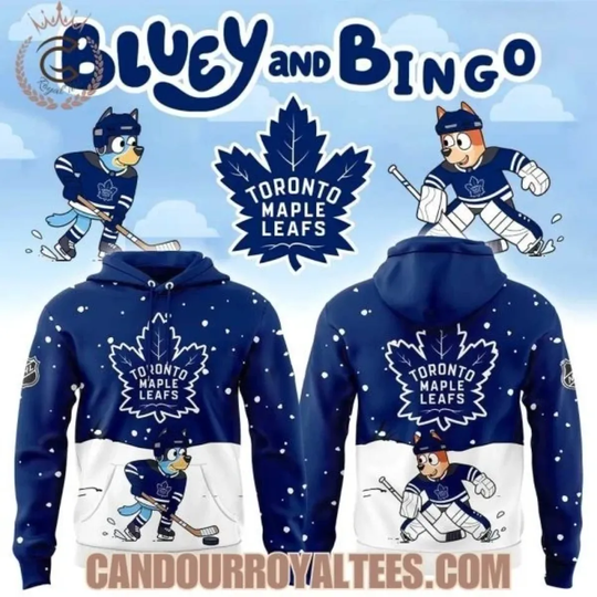 Toronto Maple Leaf x BlueyDad And Bingo Hoodie Unisex All Sizes