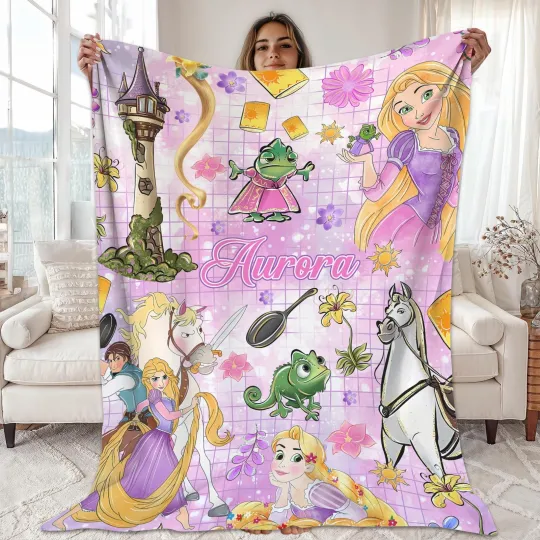 Discover Personalized Tangled Rapunzel Blanket, Disney Princess Blanket