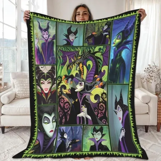 Maleficent Villain Fleece Blanket, Maleficent Sleeping Beauty Blanket