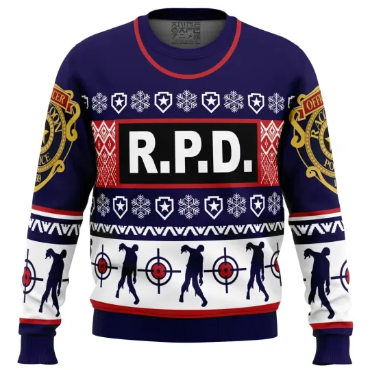 Leon Kennedy Bad Tidings Dead by Daylight Ugly Christmas Sweater