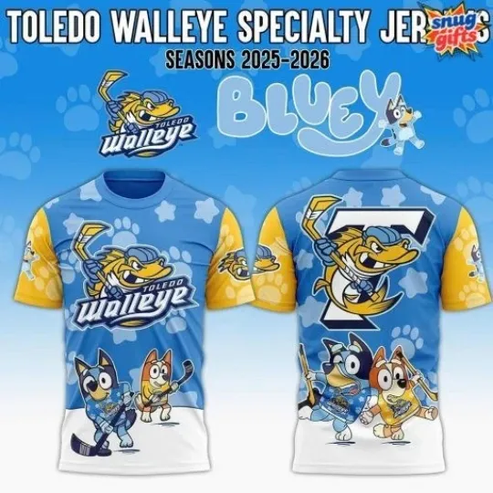 Toledo Walleye Ice Hockey BlueyDad Day 2025 All Over Print 3D Shirt