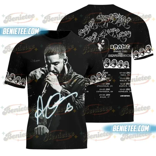 Discover Drake PARTYNEXTDOOR world tour hip hop merch fan gift 3D T-Shirt