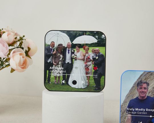 Custom Photo Wedding Refrigerator Magnet Gifts,Personalized  Magnet,Custom Music Fridge Magnet,Play Song Music Box,Anniversary Gift,