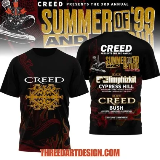 Discover Creed 3rd Annual Summer And Beyond Festival T-Shirt 3D Graphic Fan Gear Tee