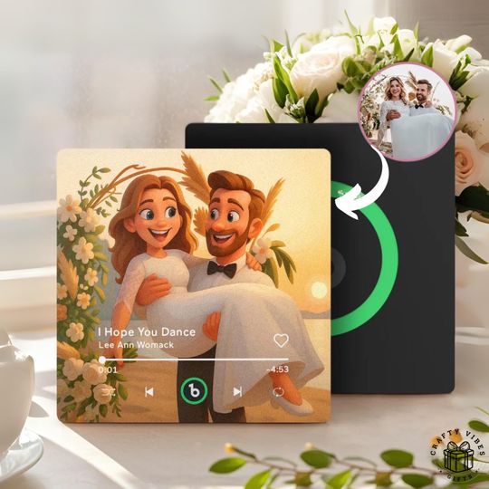 Personalized Music Magnet Cartoon Photos Anniversary Magnet Fridge Beats Music Kitchen Fridge Magnets Cartoon Image Gift for Couples Magnets