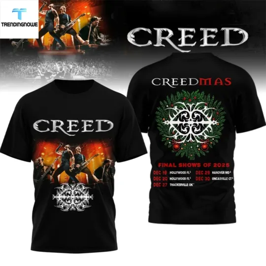 Discover Creed Creedmas Final Shows Of 2025 Tour Christmas Concert 3D Tee S-5XL