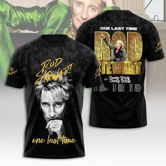 Rod Stewart In Concert Tour 2025 3D Cotton T-Shirt Unisex All Size