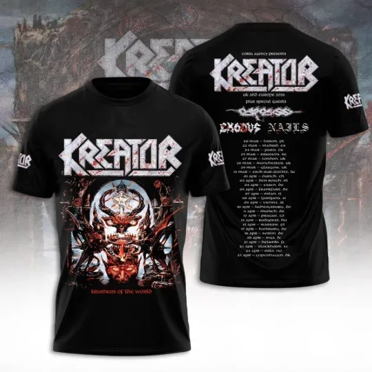Discover Kreator UK & Europa 2026 3D AOP T-Shirt Gift For Fans S-5XL PP2701