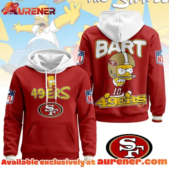 49ers Football Team Bart Simpson 2025-2026 All Over Print 3D Hoodie