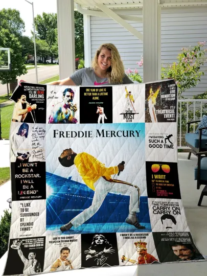 Discover Freddie Mercury Queen Love Fleece Sherpa Blanket Gift for Fan
