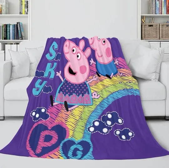 Discover Family Pig Fleece Blanket, Gift for Kids