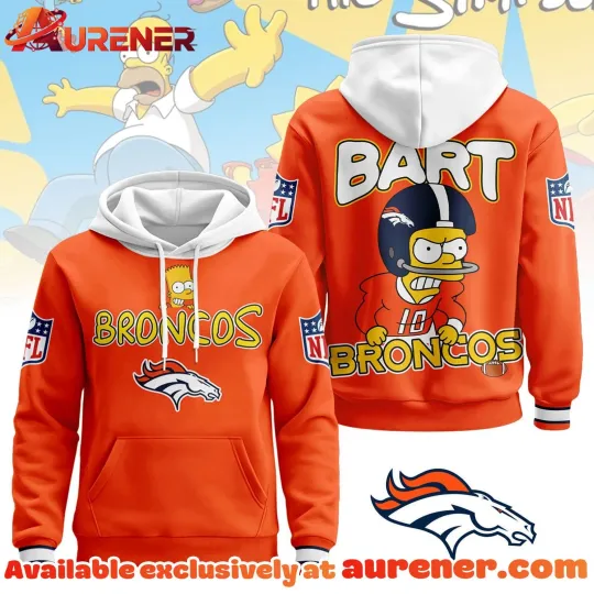 Discover Broncos Football Team Bart Simpson All Over Print 3D Hoodie