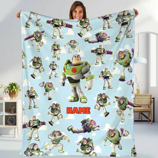 Personalized Toy Story Buzz Lightyear Fleece Blanket, Toy Story Land Blanket
