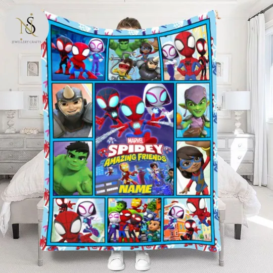 Discover Personalized Spidey and His Amazing Friends Blanket, Super Hero Fleece Blanket
