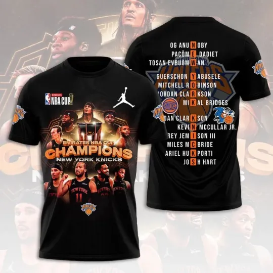 Discover Knicks 2025 Cup Champions 3D Apparel Shirt