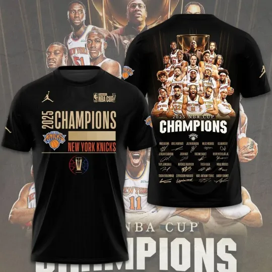 Discover Knicks 2025 Cup Champions 3D Apparel Shirt
