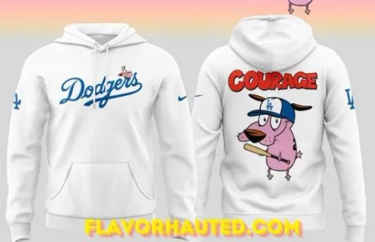 Discover Los Angeles Dodger X Courage1 The Cowardly Dog 2025 3D Hoodie