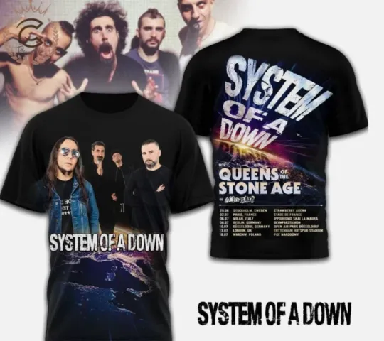 Discover new new, System Of A D 2026 Tour 3D T-Shirt