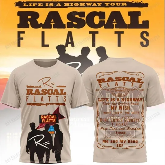 Discover Rascal Flatts Life Is A Highway Tour 3D Shirt Gift For Fans S-5XL PP2702