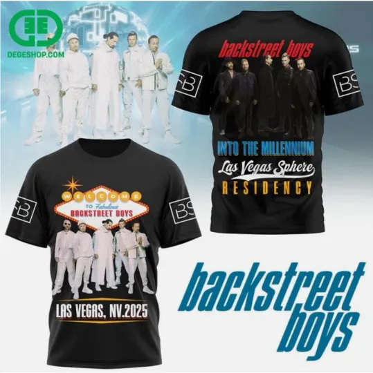 Discover Backstreet Boys Into The Millennium Tour Las Vegas Sphere 3D T-Shirt