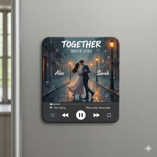 Custom Song Photo Magnet, Personalized Music Gift