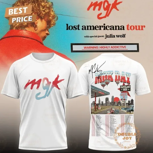 Discover Machine Gun Kelly Tour 2025 Lost American 3D T-Shirt