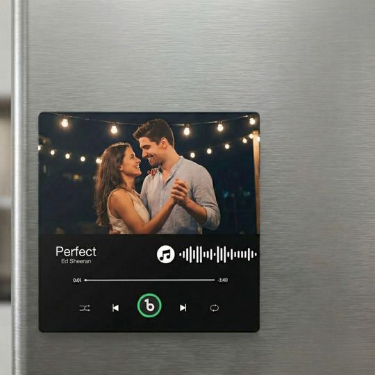 FridgeBeats 4.0 Custom Music Photo Fridge Magnet, Play Music Without Phone, Personalized Valentine Gift, Unique Song Magnet for Her