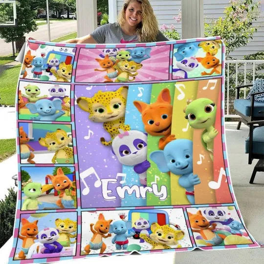 Discover Personalized Word Party Blanket, Custom Name Kids Word Party Blanket, Blanket