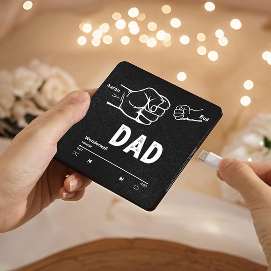 Custom Photo Music Magnet: Personalized Wooden Plaque with Speaker