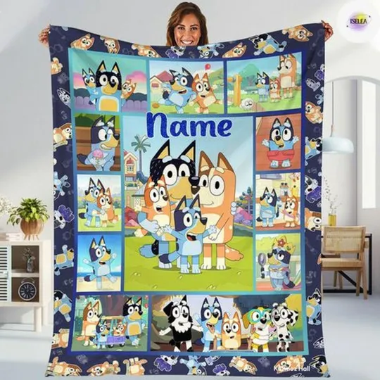 Discover BlueyDad Quilt Blanket For Fans Home Decor Gift, Gift For Her Him