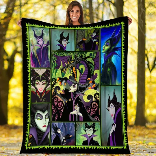 Maleficent Villain Fleece Blanket, Maleficent Sleeping Beauty Blanket
