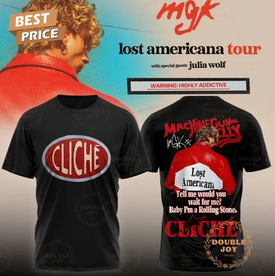 Discover Machine Gun Kelly Tour Lost American 2025 3D T-Shirt