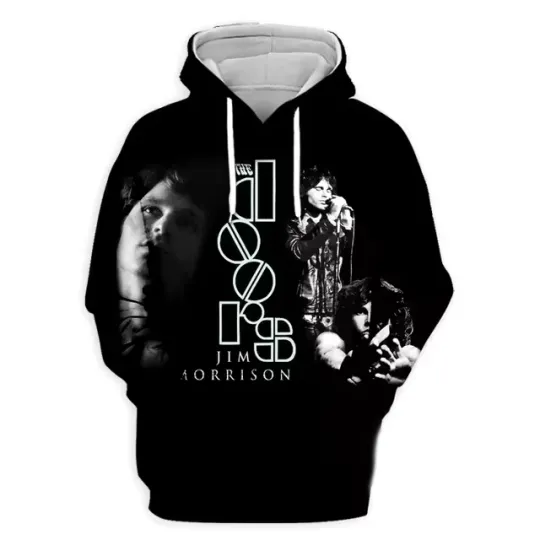 Discover Jim Morrison On Stage Vintage Rock Band Music All Over Print Hoodie 3D XS-6XL