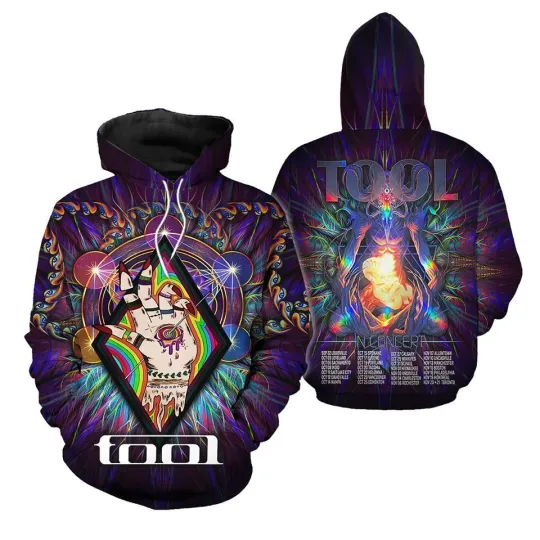 Discover Tool Band In Concert 2023 Rock Music All Over Print Hoodie 3D Full Sizes XS-6XL