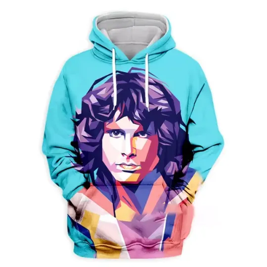 Jim Morrison Graphic Art Rock Band Music All Over Print Hoodie 3D XS-6XL