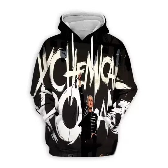 My Chemical Romance On Stage Vintage Rock Band All Over Print Hoodie 3D XS-6XL