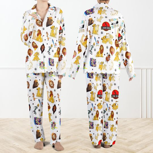 Disney Christmas Pajamas Set For Family, Lion King Pjs, Simba & Nala Satin Sleepwear,Disney Family Matching PJs,Hakuna Matata Holiday Outfit