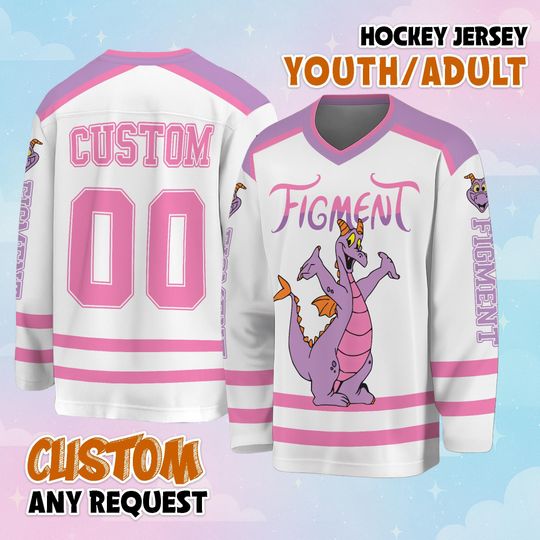 Discover Custom Figment Hockey Jersey, Personalize Figment Epcot Park Shirt, Matching Family Disney Hockey