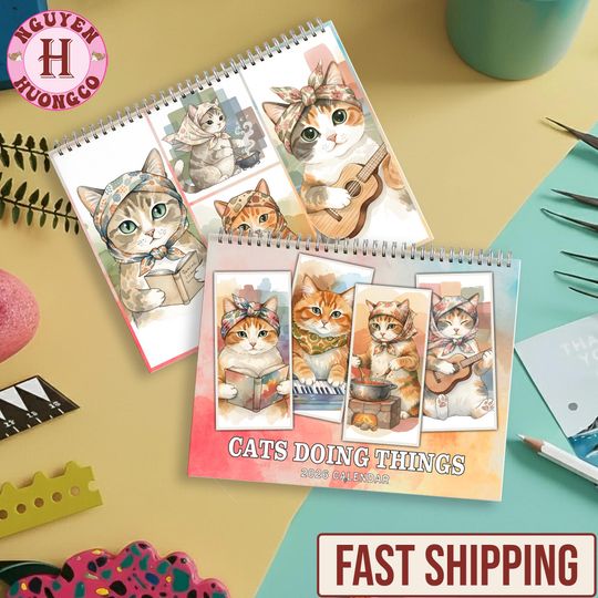 Discover Babushcats Cats Doing Things 2026 Calendar, Babushcats Cats Doing Things Monthly Wall Calendar, Cat Lovers Gift