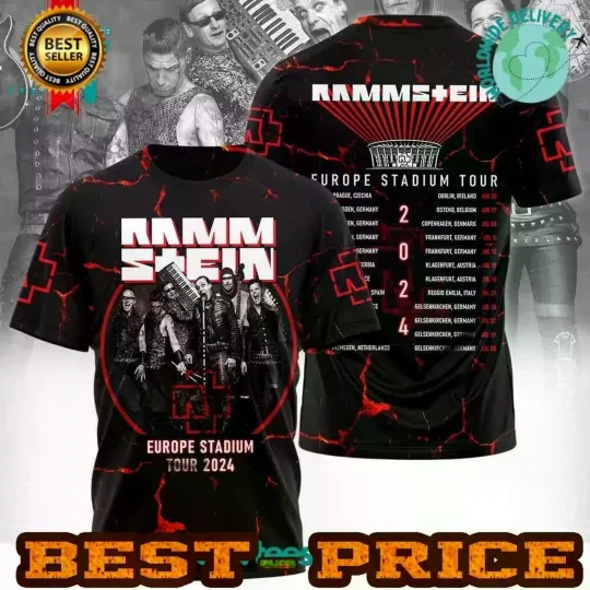 Discover Ramms Europe Stadium Tour 2024 T-Shirt 3D, Fan Made, Gift For Fans S-5XL