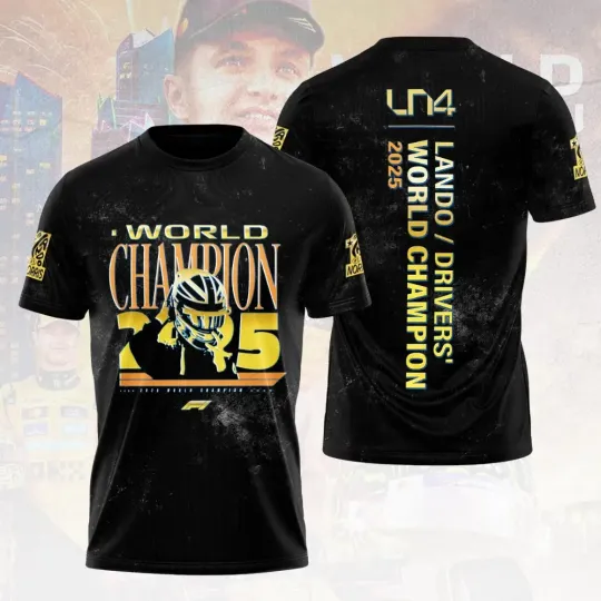 McLare x Lando Norris 2025 World Champion 3D Apparel Reprint Shirt Gift For Fan