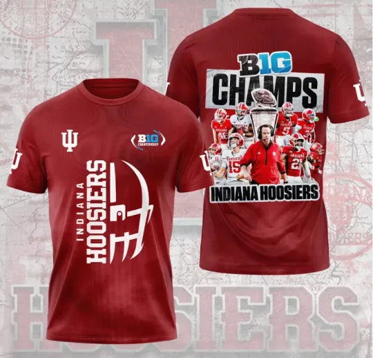 Discover Indiana Football 2025 3D Apparel Tshirt Gift For Football Lover, Football Fan