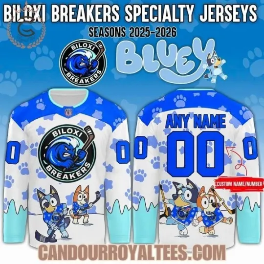 Discover Biloxi Breaker x Bluey1 Day 2025 HockeyJersey