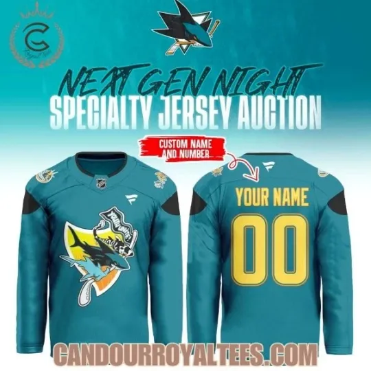Discover San Jose Shark Next Gen Custom Jersey All Sizes
