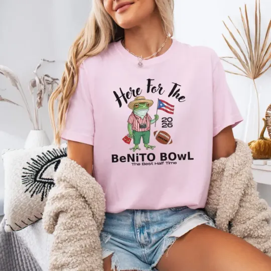 Discover Here For The Benito Bowl 2025 Puerto Rican Football Tee, Bad Bunny T-Shirt