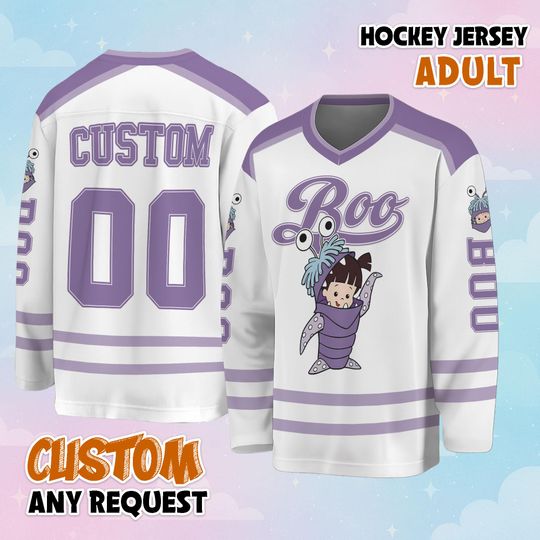 Discover Personalized Boo Hockey Jersey, Custom Disney Monsters Inc Shirt, Hockey Fan Lover Gift, Hockey Team Outfit